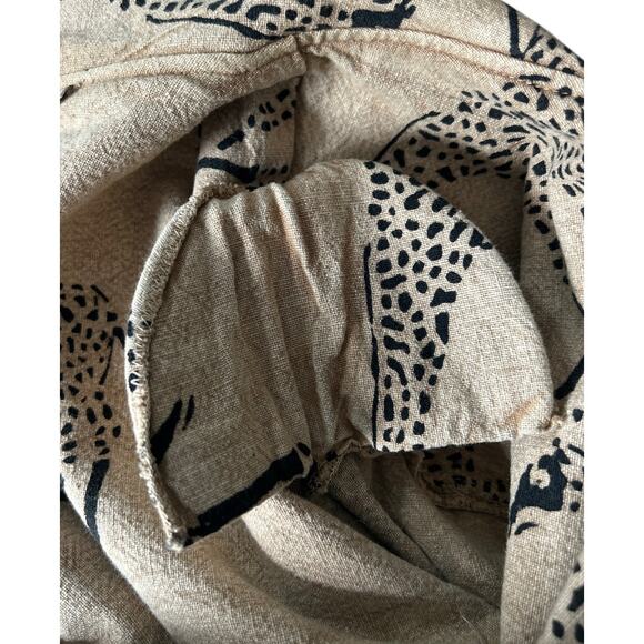 Vintage Medium Cotton Made in India Giraffe Block Print Canvas Blazer Jacket - Picture 7 of 7